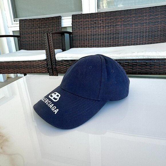 Balenciaga Hats & Pull Cotton Navy Blue Men Size L (58 cm) - Picture 6 of 12